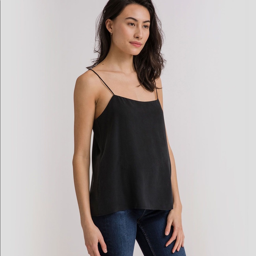 Grana, Black, Silk Camisole, XXS.